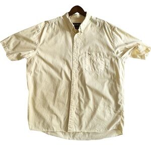 Eddie Bauer Men's Tall XL Shirt Short Sleeve Button Front Yellow Relaxed Fit